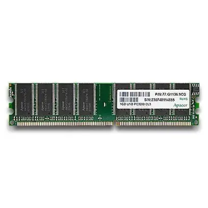 1GB DDR UDIMM, PC-3200, 400 MHz, APACER, 77.G1136.44G