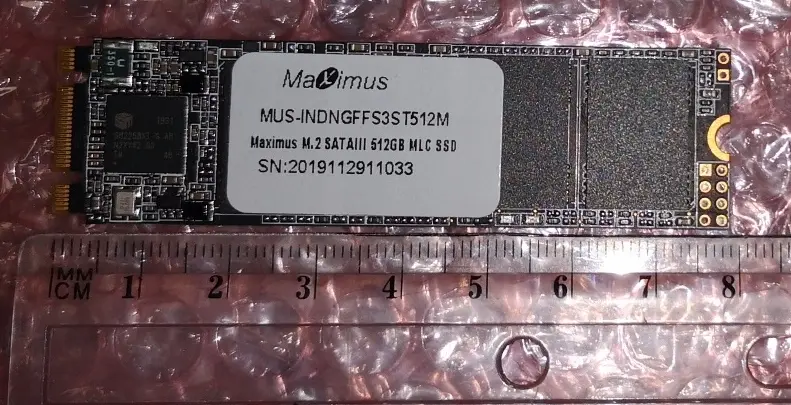 Maximus M.2 2280 SATA MLC 512GB, 0~70°C, MUS-INDNGFFS3ST512M