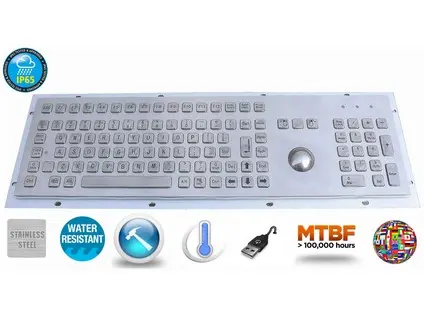 Klávesnice s trackbalem 38mm, KB005K, USB, CZ layout