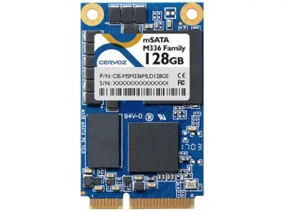 CERVOZ mSATA 128GB, M336 3DMLC Powerguard, 0 ~ 70°C, CIE-MSM336MLD128GS