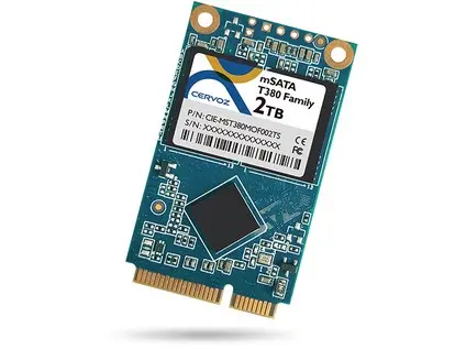 CERVOZ mSATA 128GB,T380, TLC industrial grade, -40~85°C, CIE-MST380MMF128GW
