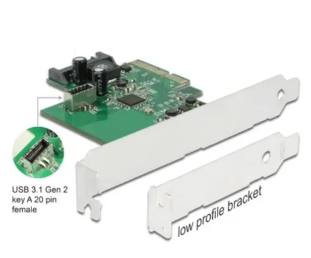 DELOCK PCI Express na 1 x interní USB 3.2 Gen 2 key A 20 pin samice