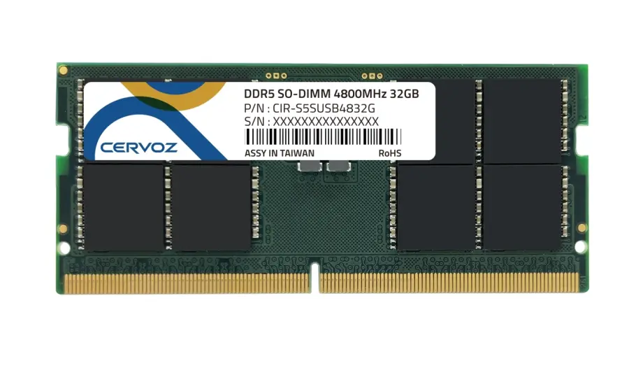 CERVOZ 32GB DDR5 5600MHz SO-DIMM -40~85°C, CIR-W5SUSF5632G
