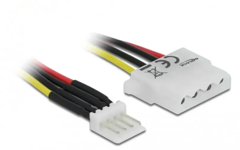 Delock Kabel Power Floppy 4 pin samec > Molex 4 pin samice 30 cm, 85457