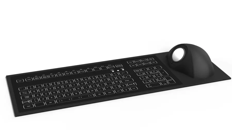 Klávesnice KSGE103B s trackballem a podsvitem, panelová