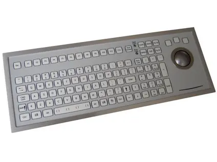 Klávesnice KSTL105F s krátkým stiskem a trackballem 50mm panelová USB